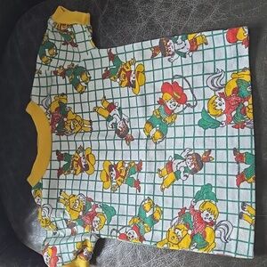 Vintage Health-Tex Cowboy Indian Green Grid shirt 3T Western 70s 80s Gold Trim